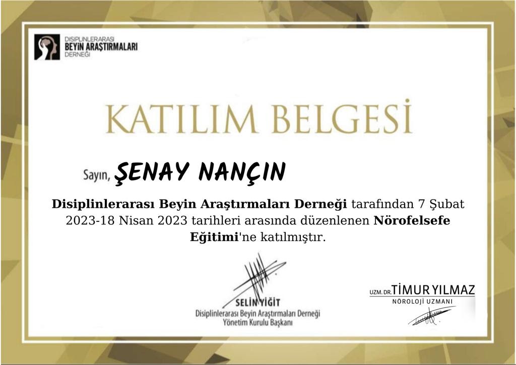 SERTİFİKALARIM & EĞİTİMLERİM